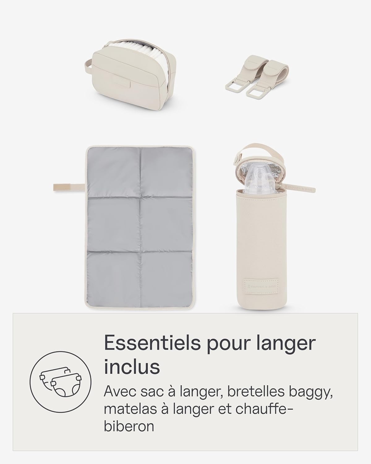 Thumbnail 6 de Kapten & Son Shopper Hellvi Diaper Set: sac à langer 25 L avec fixation poussette et valise, trousse de toilette incluse