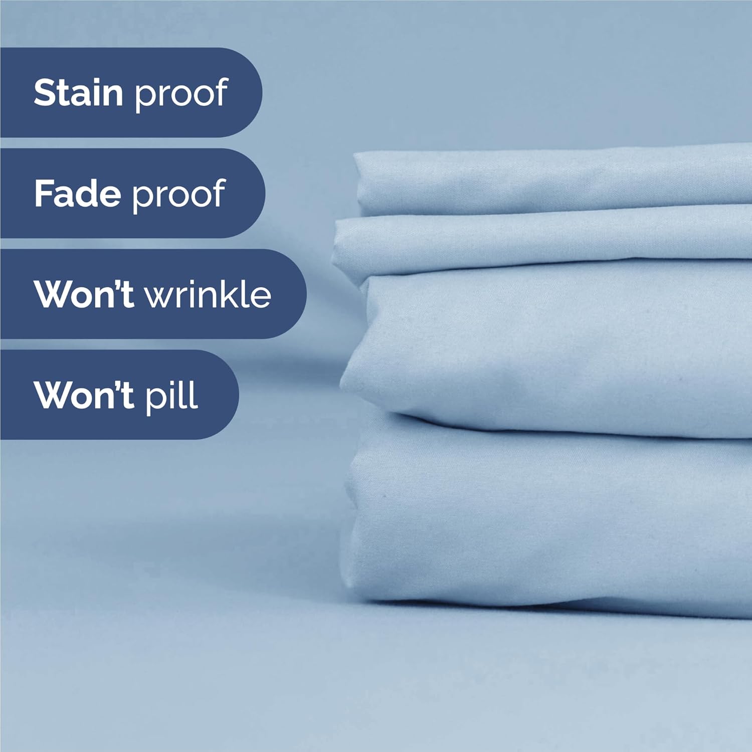 Thumbnail 4 de Split King 7 Piece Sheet Set - Comfy, Breathable & Cooling Sky Blue