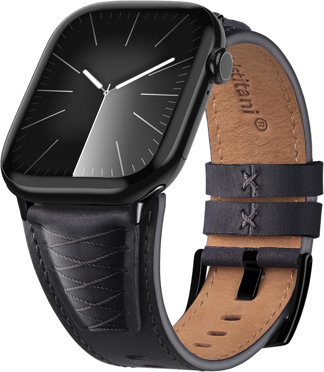 Thumbnail 6 de Bracelets en cuir Wristitani pour Apple Watch 44–49 mm — cuir véritable et design maillé, haut de gamme