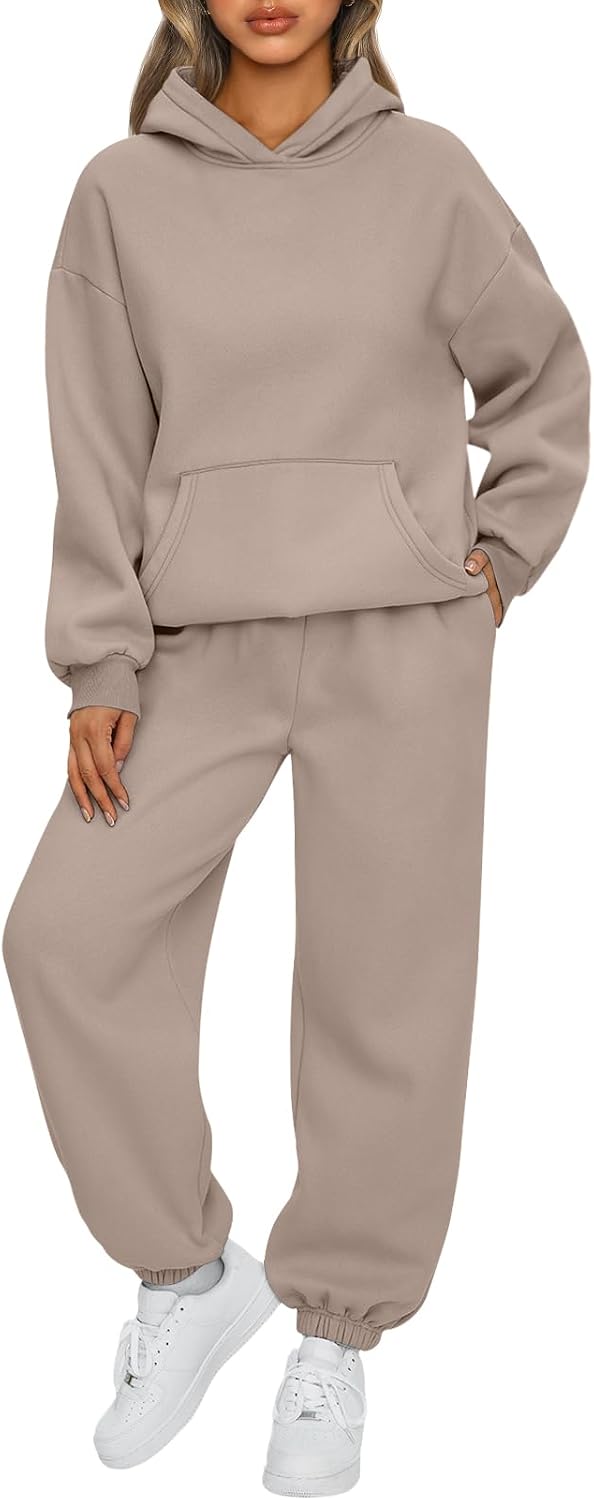 Detalle de AUTOMET Women’s Oversized 2-Piece Lounge Hoodie & Sweatpants Set (Plus Size)
