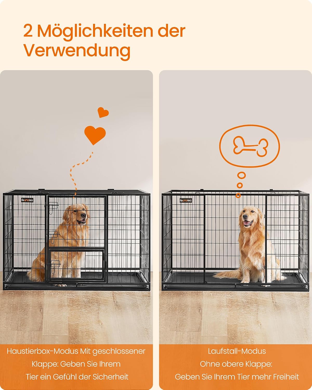 Thumbnail 6 de Feandrea PPD003B01 Haustierkäfig 122×75,5×80,5 cm 🐾