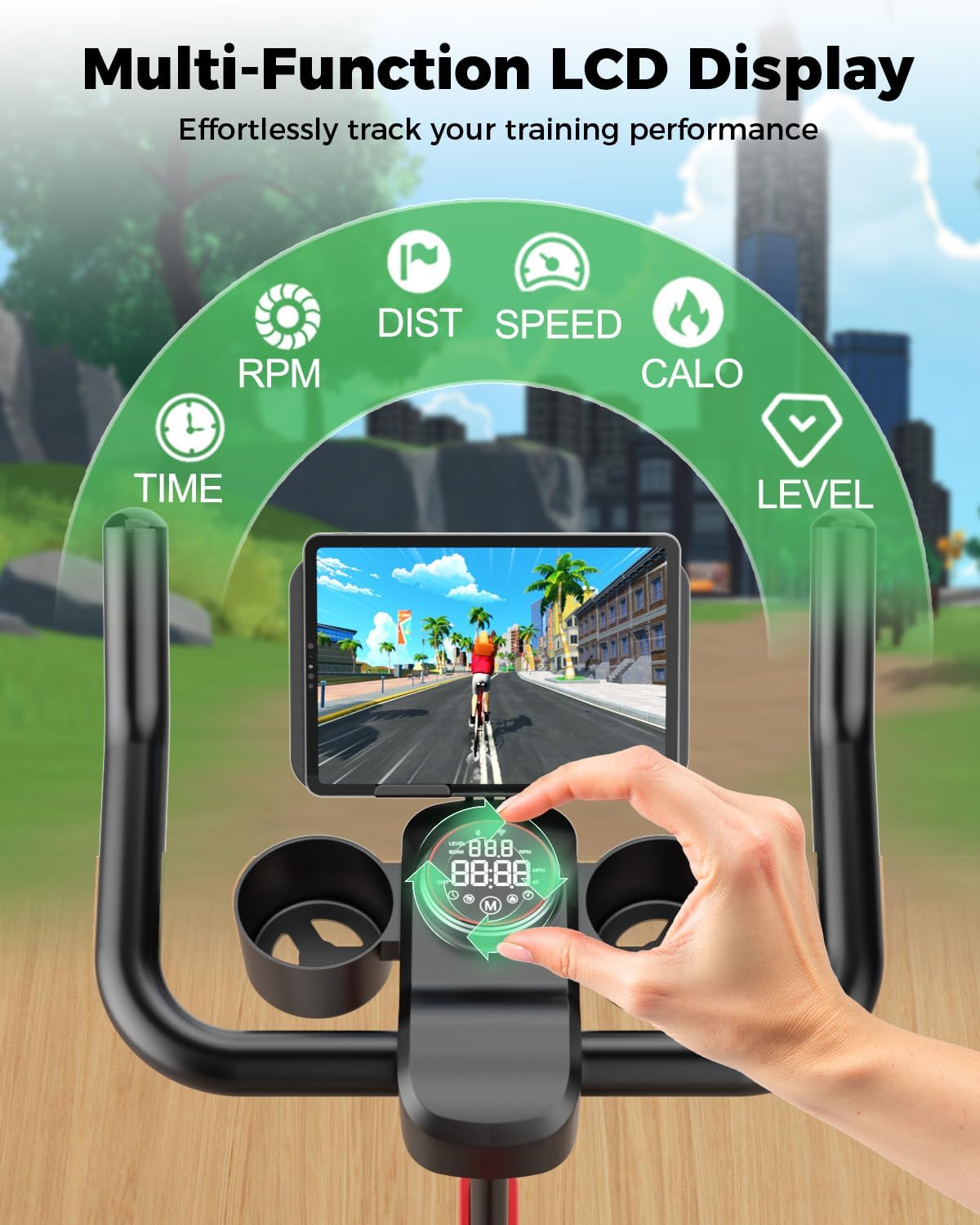 Detalle de MJWW Exercise Bike for Home Gym Use: Magnetic Resistance Spin Bike with Smart App