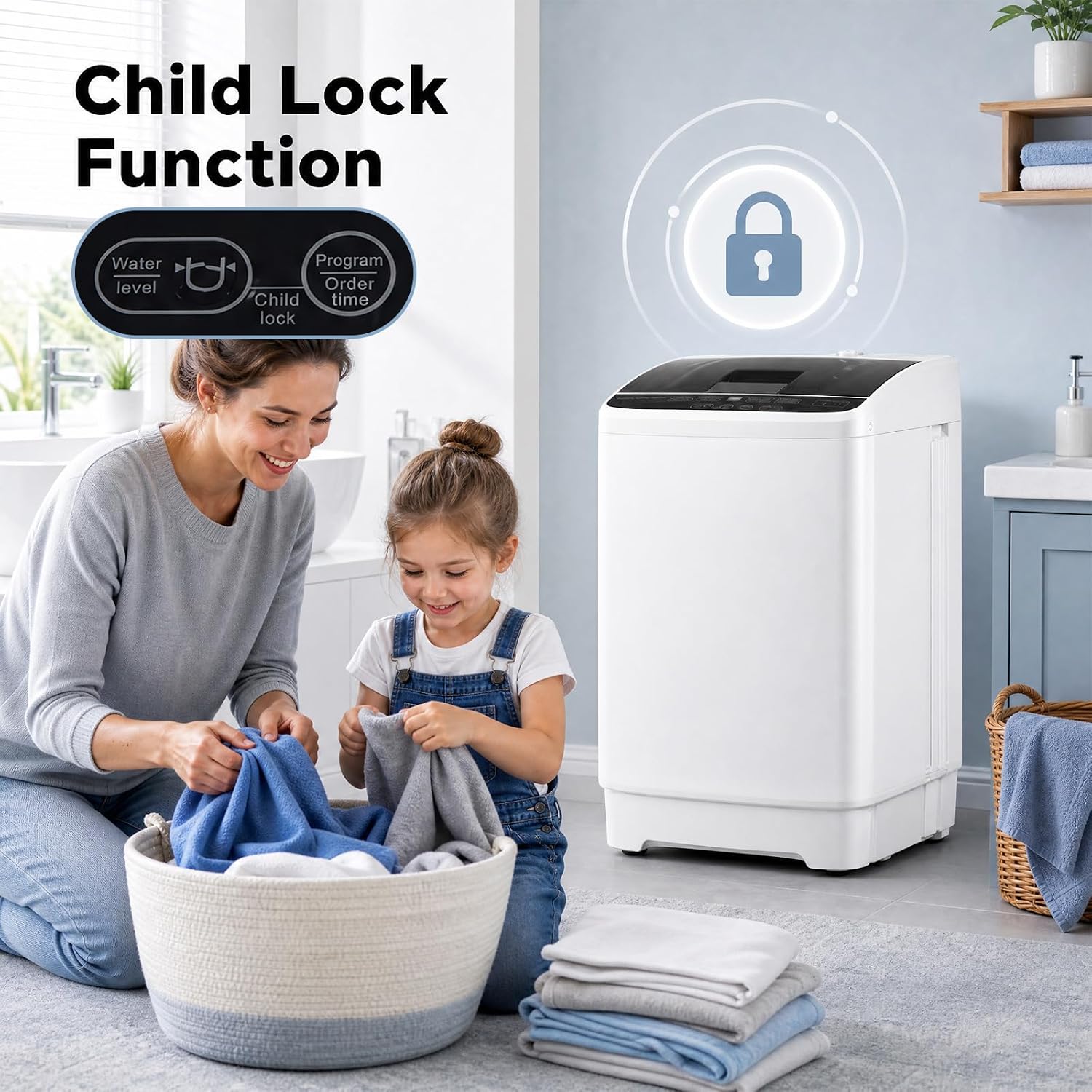 Thumbnail 2 de COSTWAY Portable Washing Machine, 7.7 lb Full-Automatic Top-Load Washer