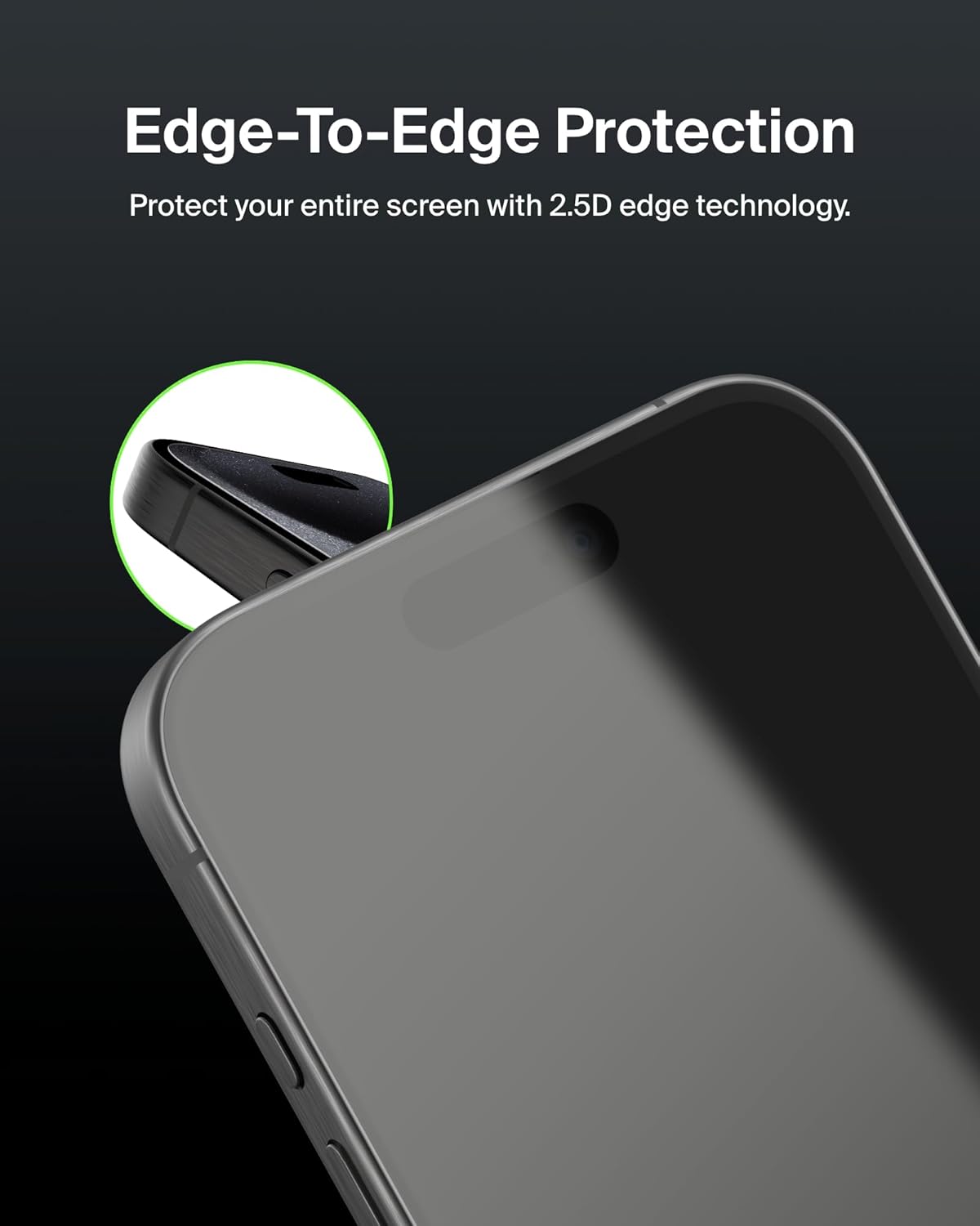 Detalle de Belkin ScreenForce tempered glass screen protector for iPhone 17 + iPhone 16 Pro (2-pack)