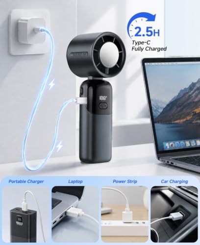 Detalle de 4 in 1 Ventilatore Turbo Portatile Yannovus: raffredda ovunque con mano, collo o tavolo