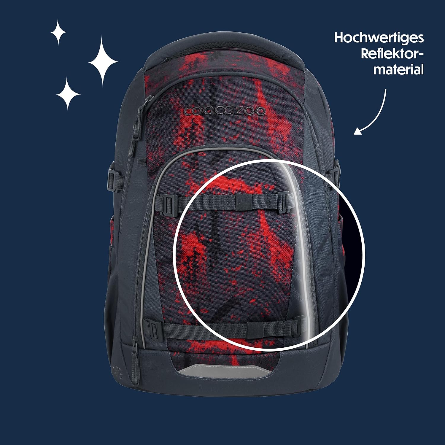 Detalle de Coocazoo Mate Schulrucksack Broken Black – Ergonomischer Tornister, 30 L, höhen- & größenverstellbar