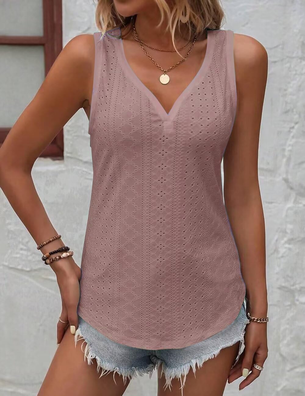 Thumbnail 2 de DUOEASE Tank Top Damen mit V-Ausschnitt – ärmelloses Casual Sommeroberteil für Alltag & Urlaub