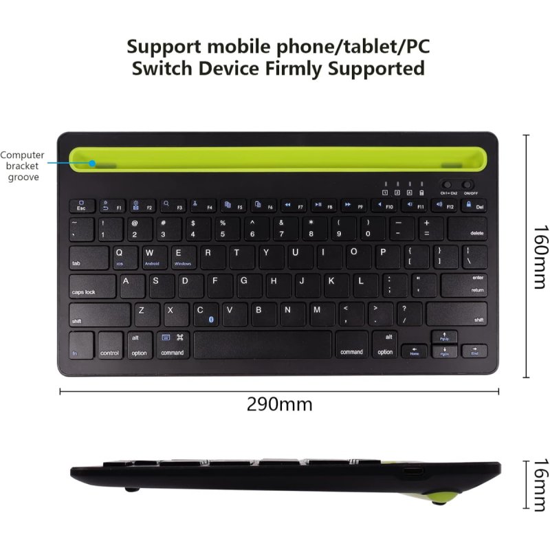 Thumbnail 3 de Klack Teclado Multidispositivo Recargable Bluetooth de 2 Canales en Español (Incluye Ñ) Negro