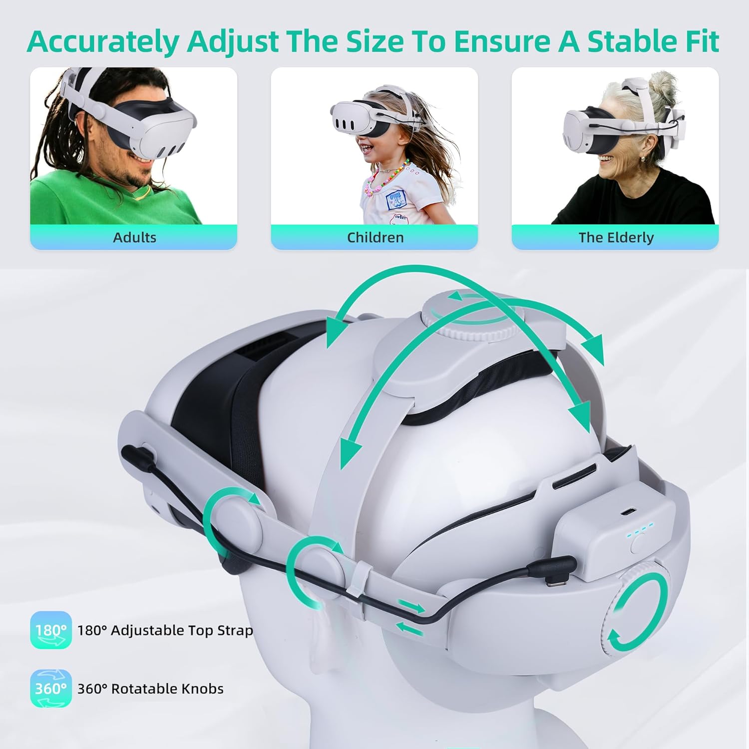 Thumbnail 4 de Noiposi Battery Head Strap 7500mAh for Meta Quest 3 VR