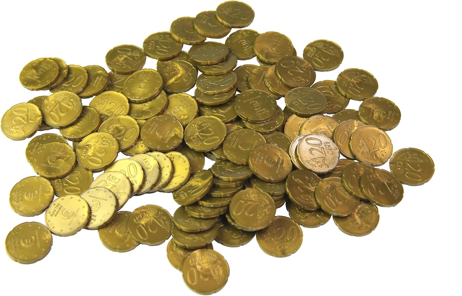 Detalle de WISSNER Lär dig aktivt – euro-lekpengar, 100 20-centmynt i RE-plast