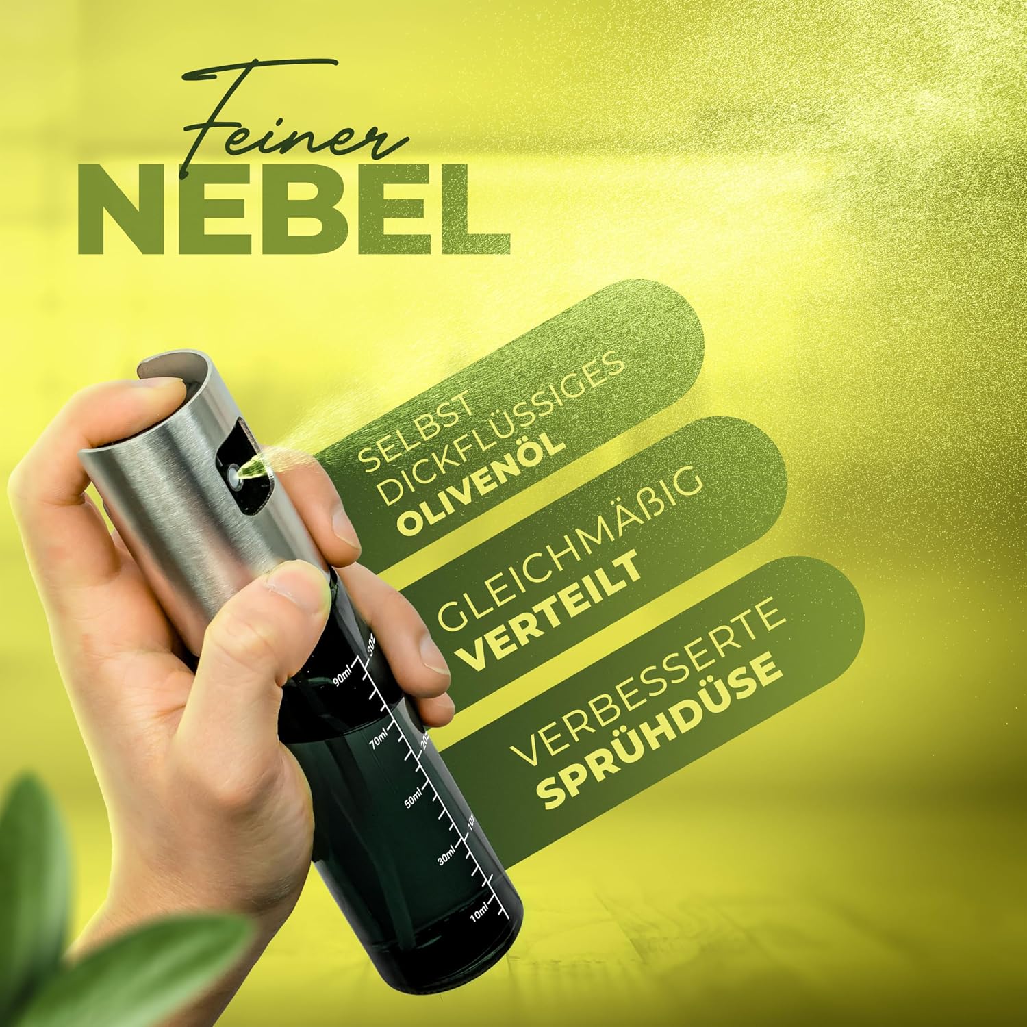 Thumbnail 1 de Leisure Life® Hochwertiger Ölsprüher mit UV-Schutzglas (Obsidian Black) – 100% BPA-frei