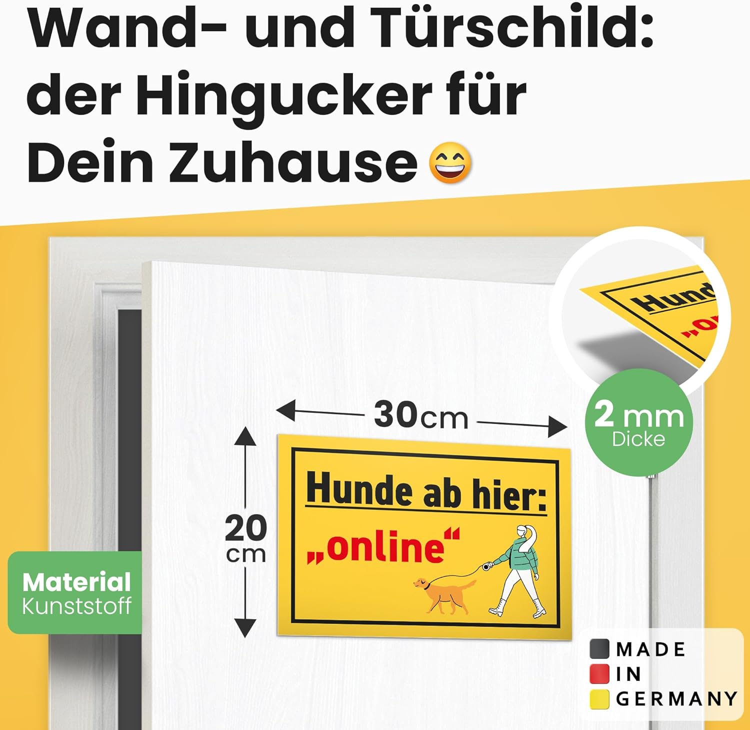 Thumbnail 1 de DankeDir! Hunde ab hier online Schild 30 x 20 cm 🐶