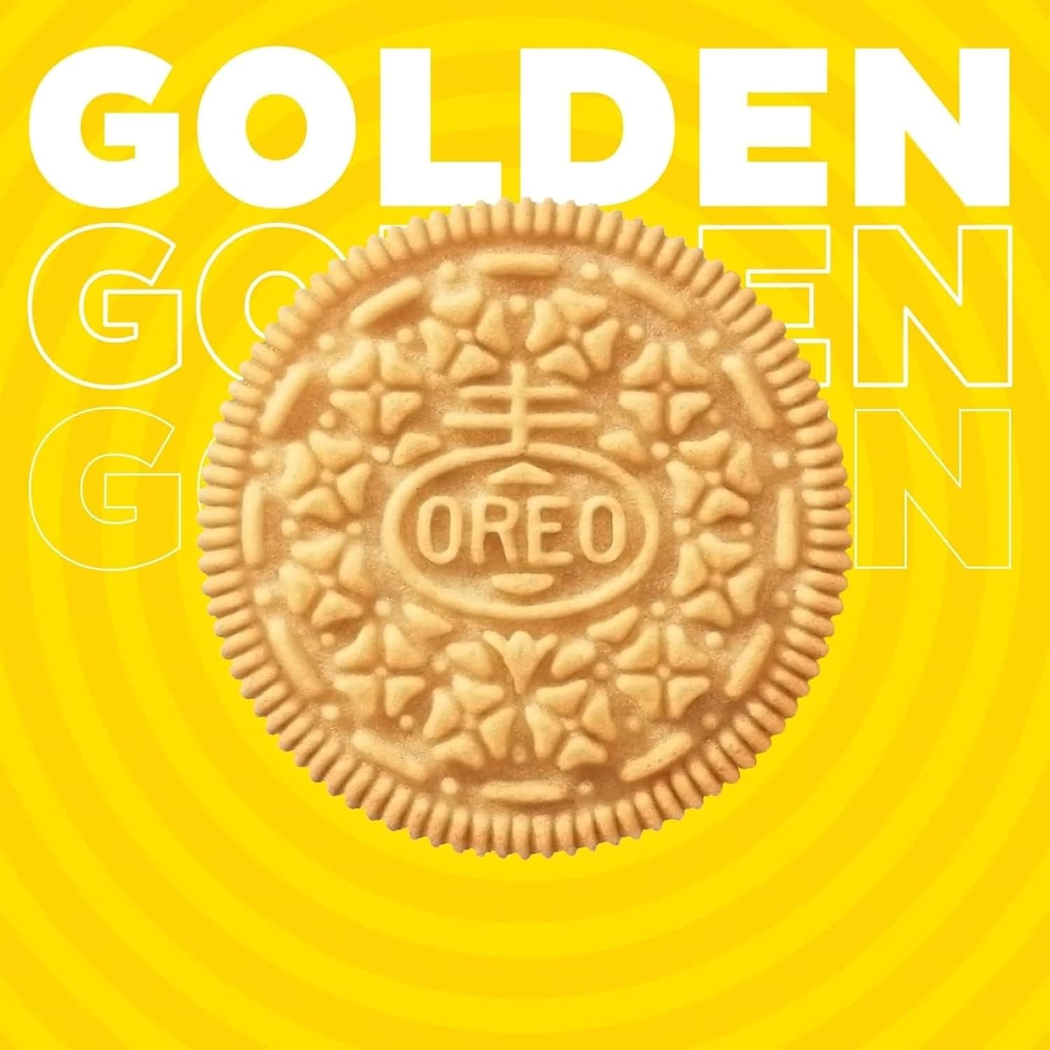 Detalle de OREO Golden – Biscuits dorés fourrés vanille, présentoir 20 paquets (66 g) – format familial