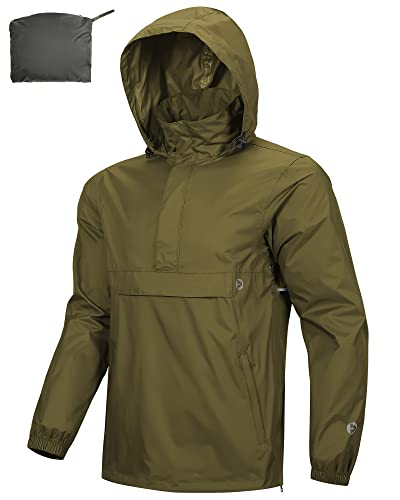 Detalle de Outdoor Ventures Men's Waterproof Rain Jacket Packable Hooded Pullover