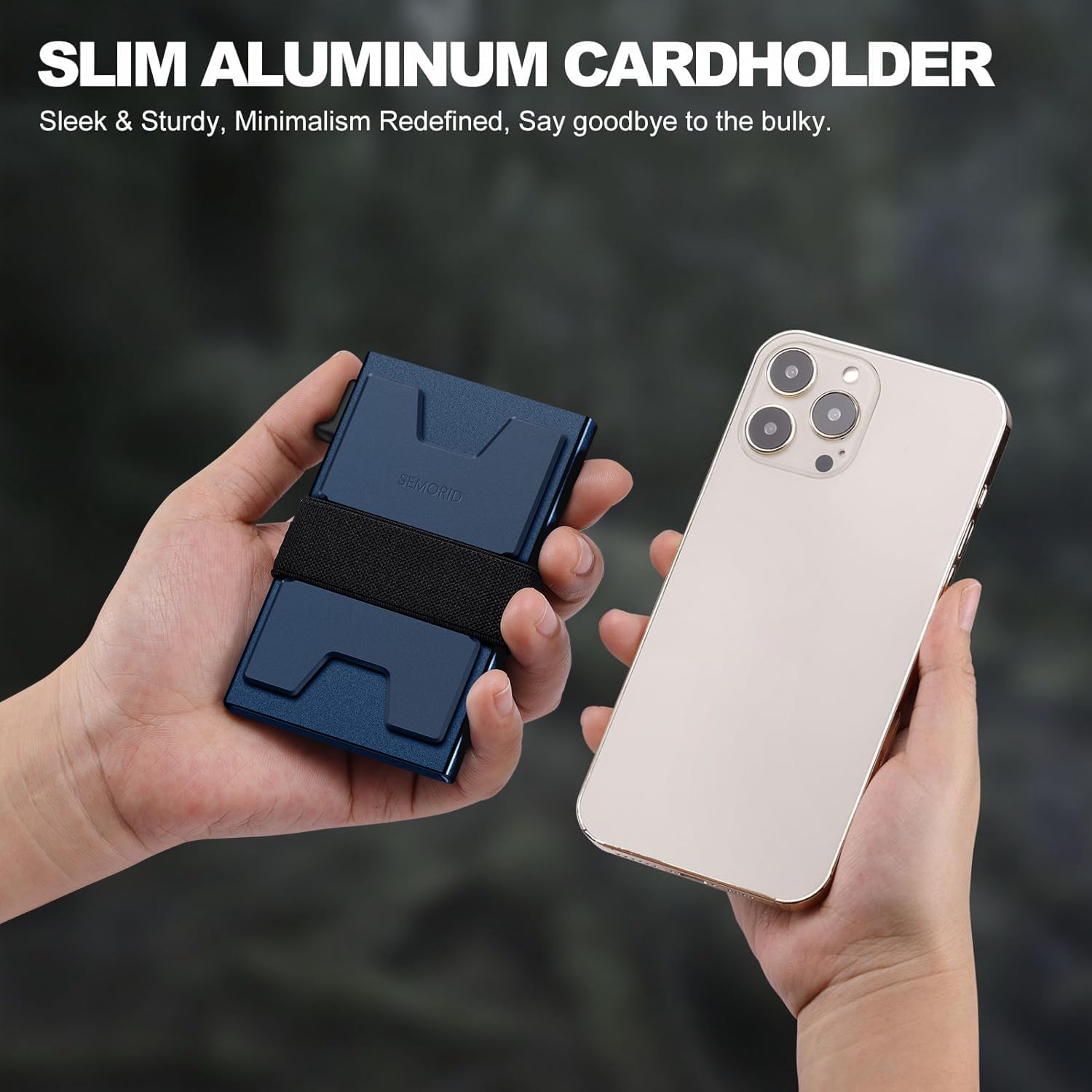 Detalle 2 de SEMORID Mens Wallet Slim Pop-Up Credit Card Holder with RFID Blocking and Cash Band