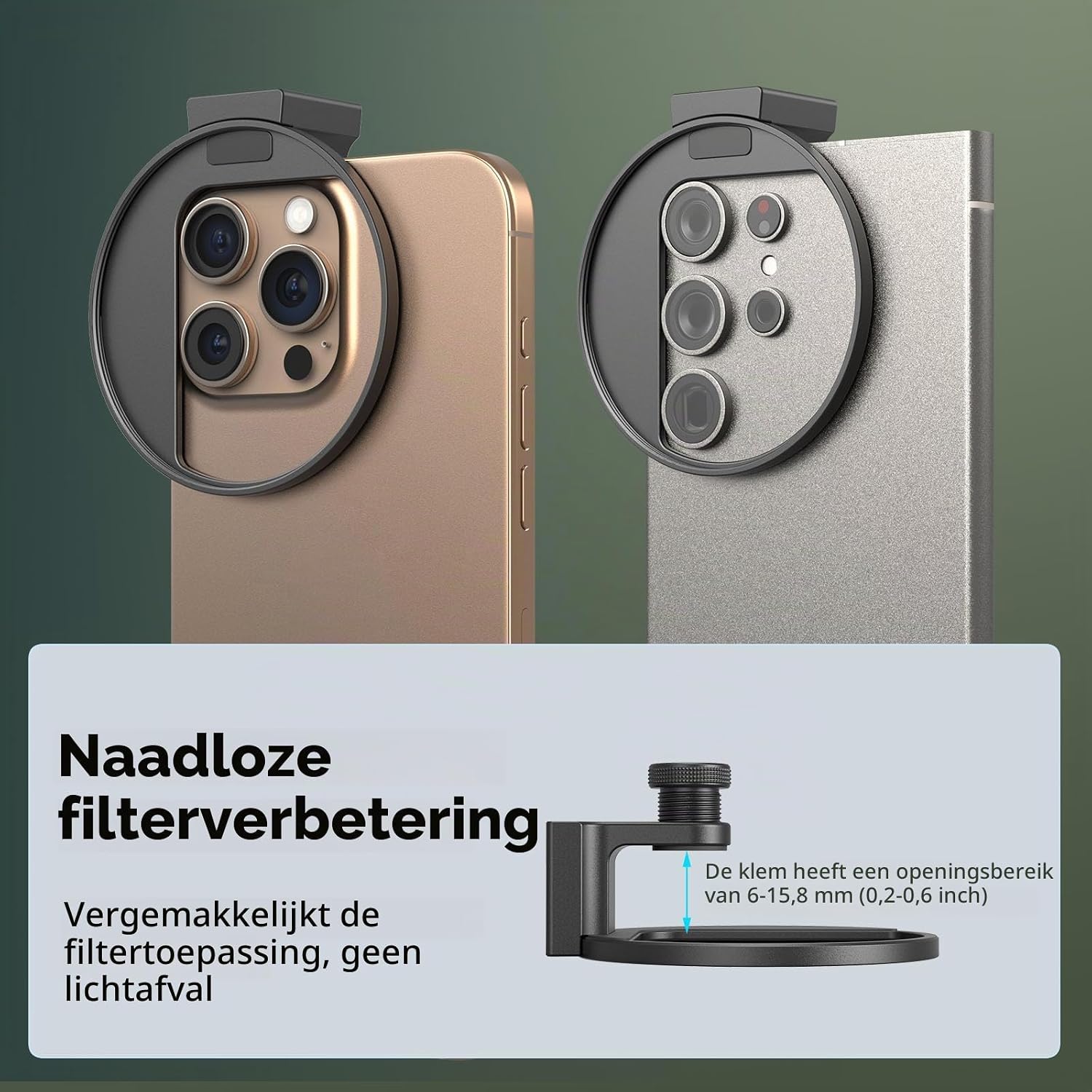 Detalle 2 de SMALLRIG 5174 filteradapter voor telefoon, 67 mm-schroefdraad en cold shoe