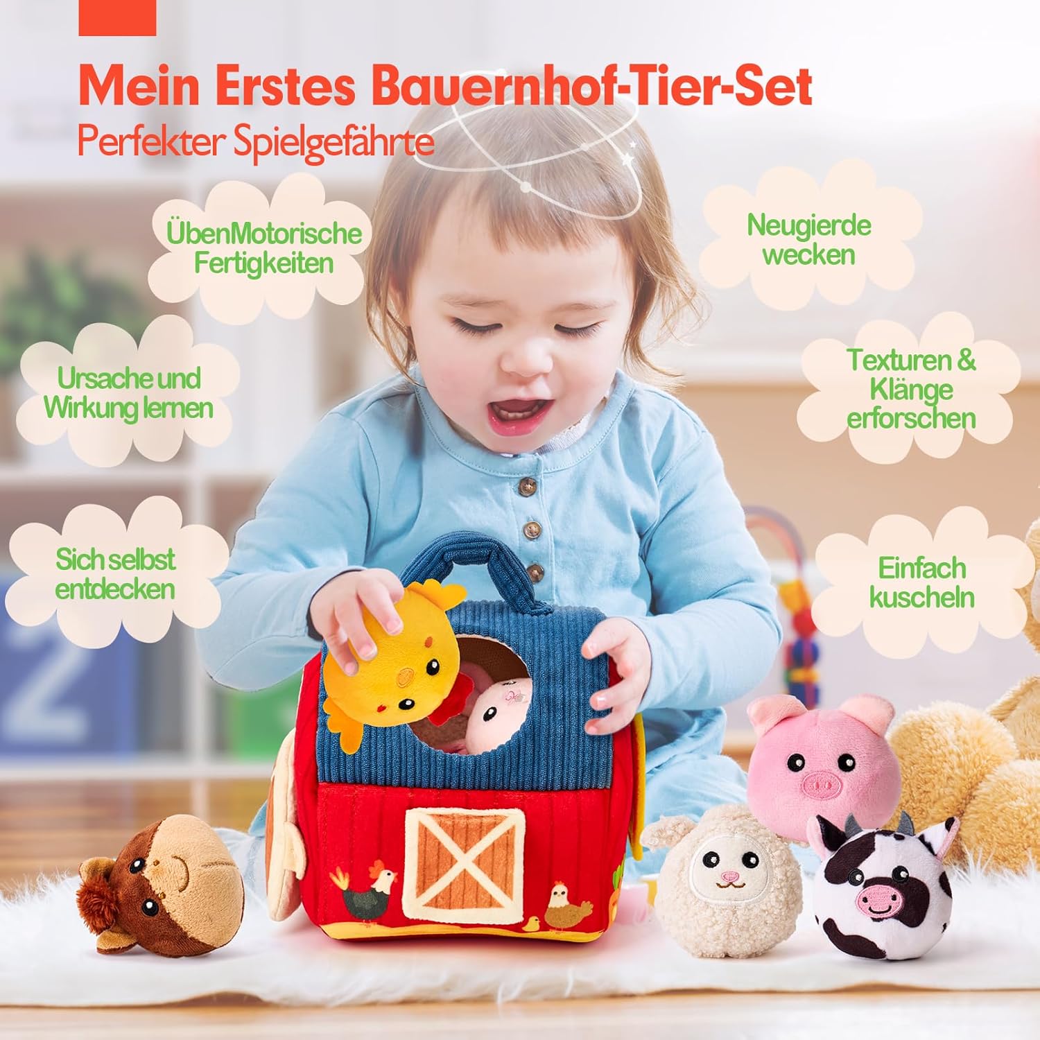 Thumbnail 5 de hahaland Baby Spielzeug Bauernhof 6 Teile