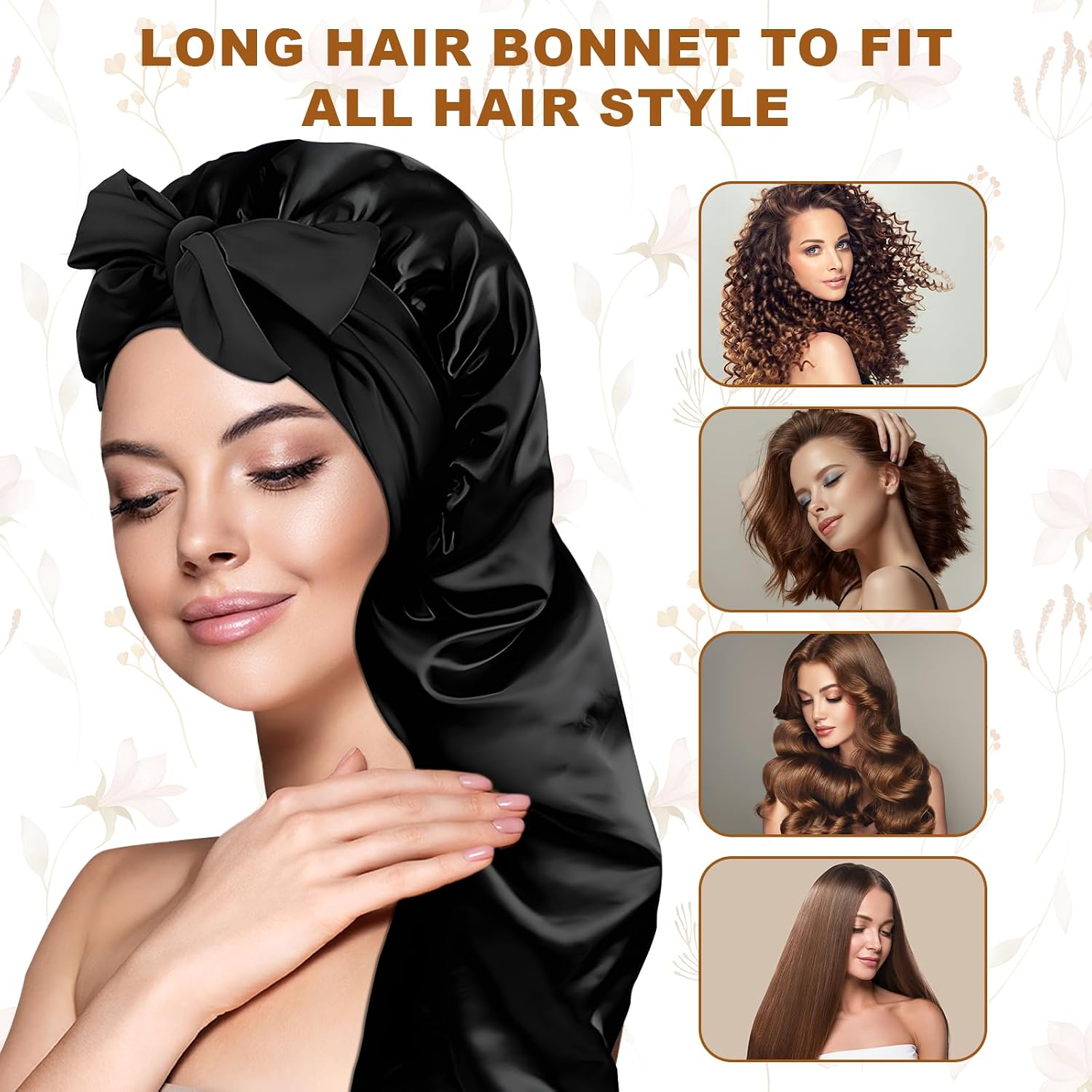 Thumbnail 4 de Starvortex Satin Bonnet, Large – Silky Sleep Wrap with 2 Satin Scrunchies