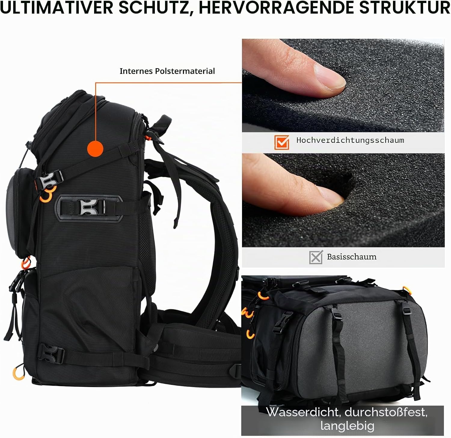 Thumbnail 2 de TARION Großer Kamerarucksack PB-02 Pro – 30,5 L, 17,3 Zoll Laptopfach, Wetterschutz, Seitenzugriff