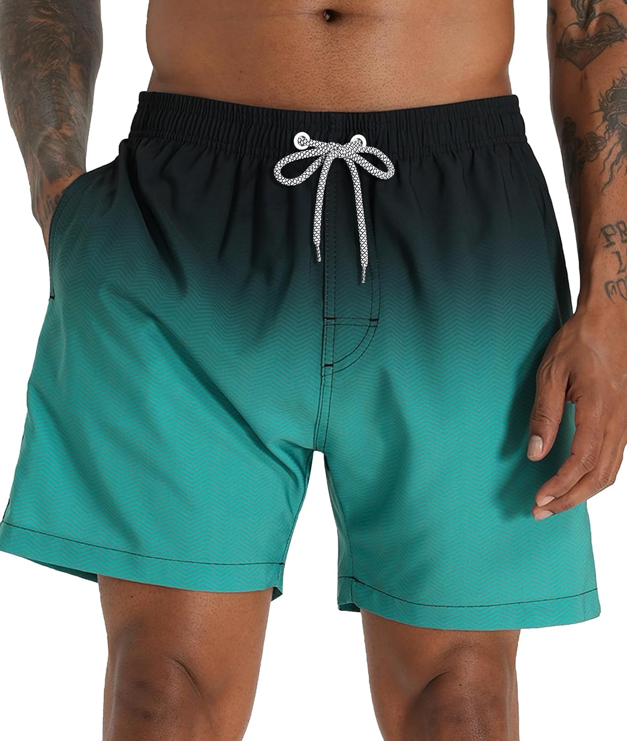 Detalle 2 de APTRO 2-in-1 Men’s Swim Shorts, Quick-Dry Shell, Compression Liner, 5-Inch Inseam