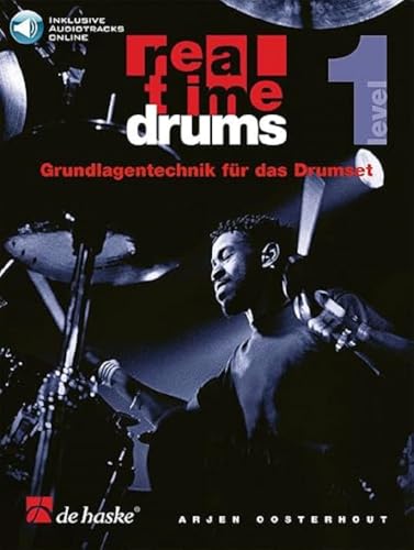 HAL LEONARD Real Time Drums 1 (D), raccolta per batteria con registrazioni online
