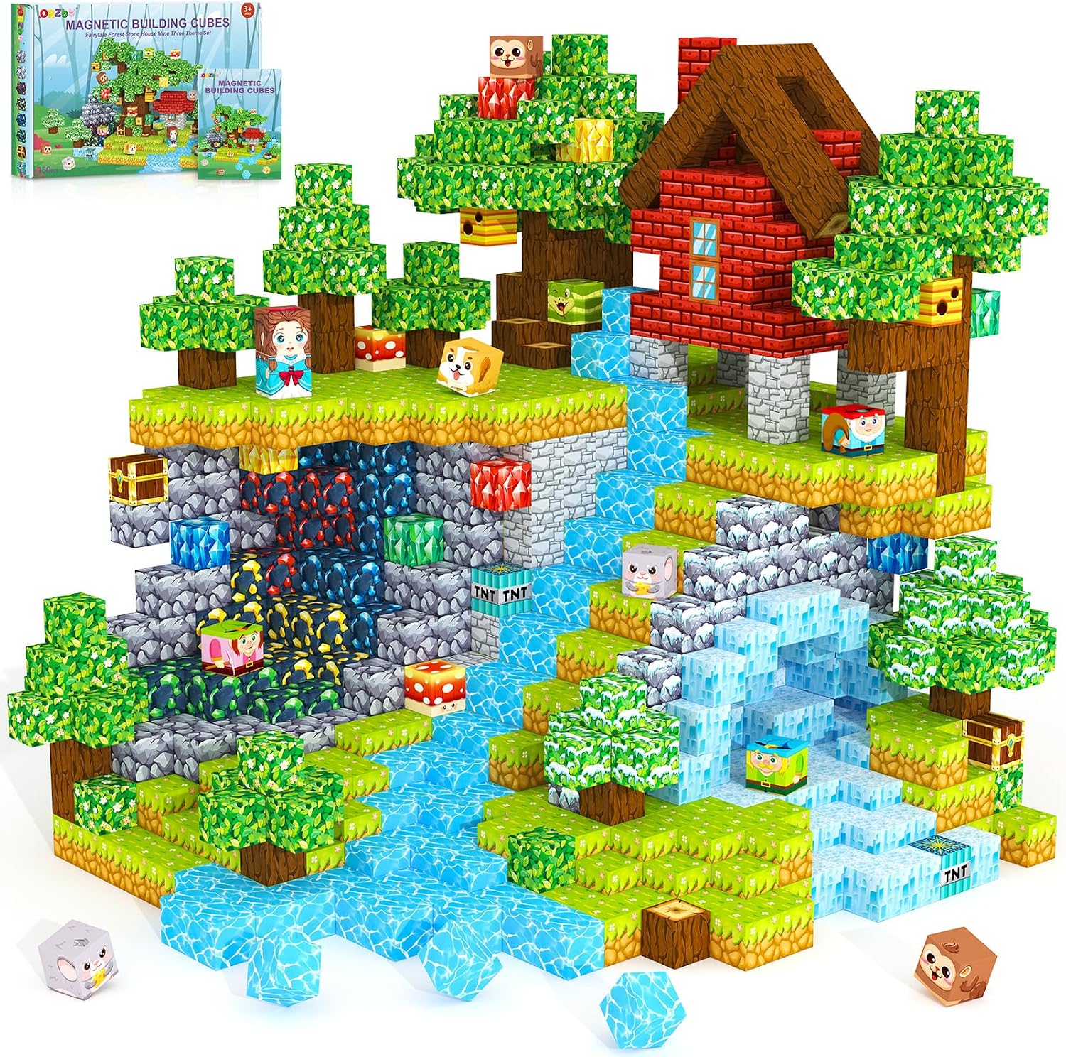 Detalle de ORZbb 150PCS Magnetic Blocks set for kids 🧩