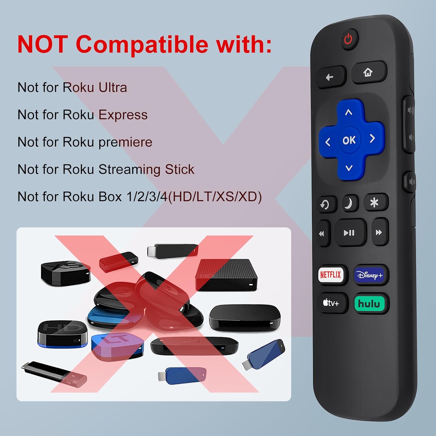 Detalle de Replacement Roku TV Remote Pack of 2