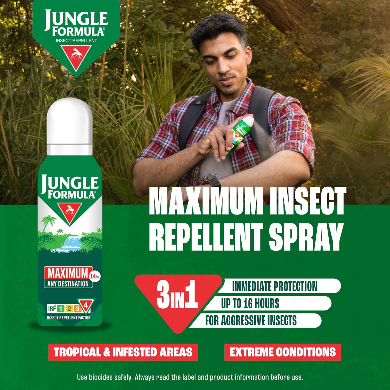 Thumbnail 1 de Jungle Formula Maximum 50% DEET Insect Repellent Aerosol 125ml