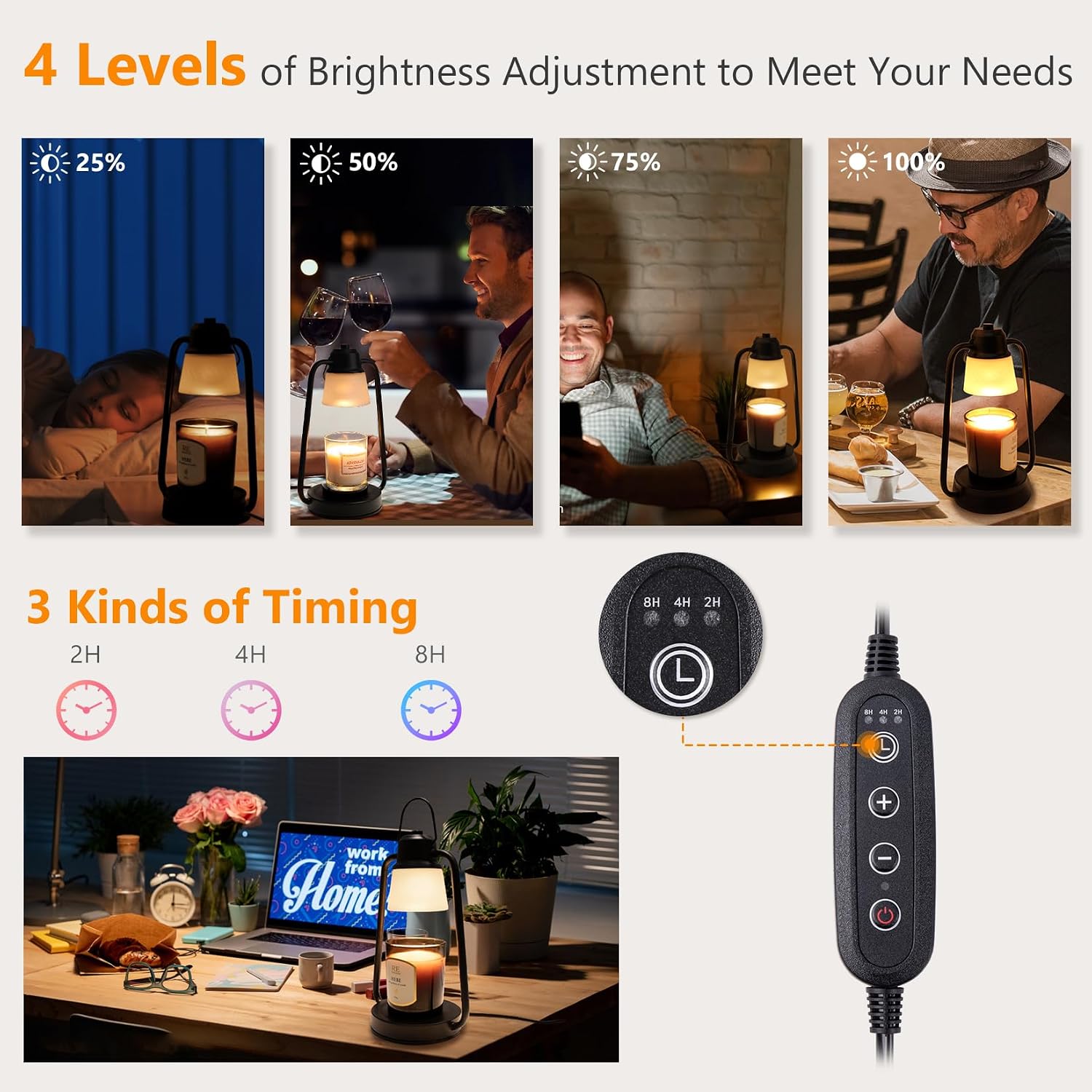 Thumbnail 1 de MAOYUE Candle Warmer Lamp with Timer, 2 Bulbs ⚡