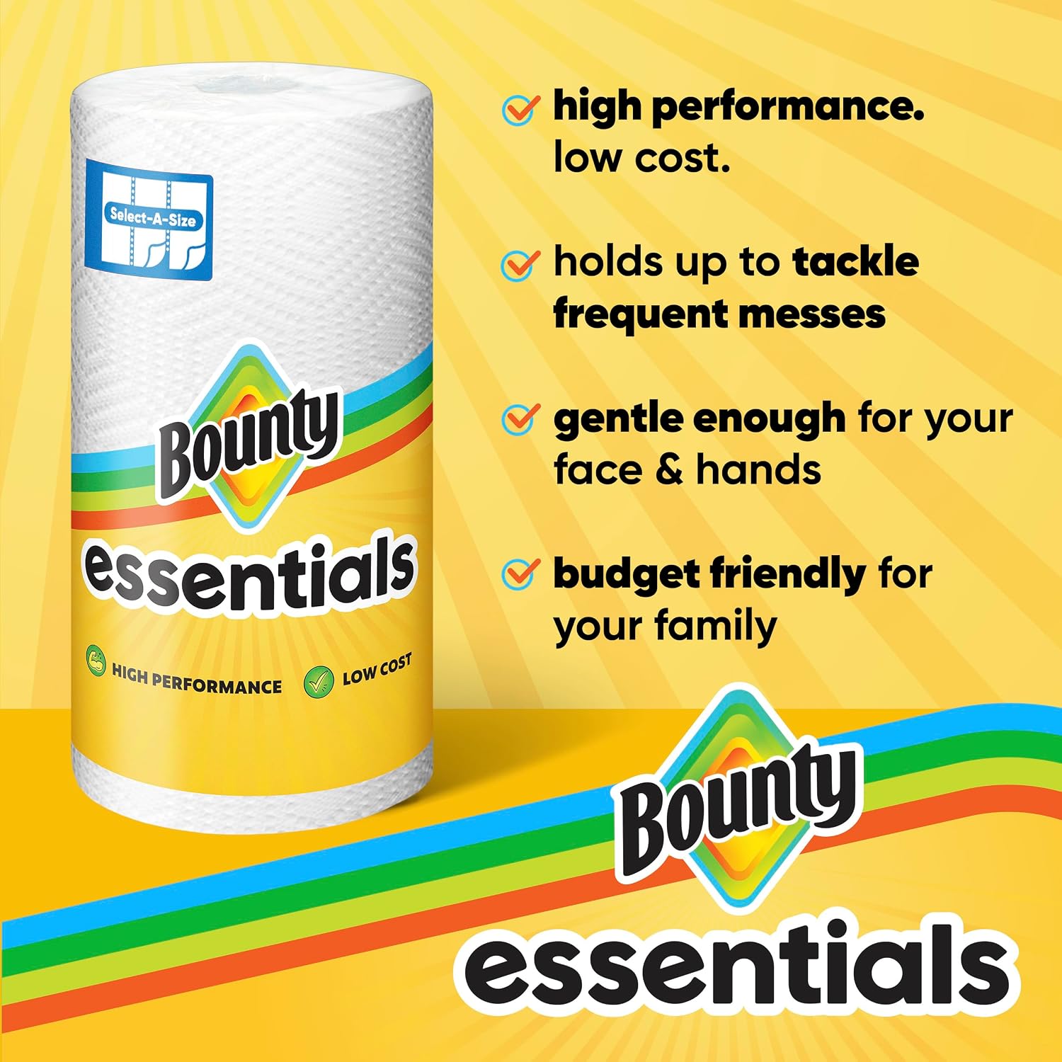 Detalle de Bounty Essentials Select-A-Size Paper Towels, 6 Double Rolls (108 Sheets per Roll)