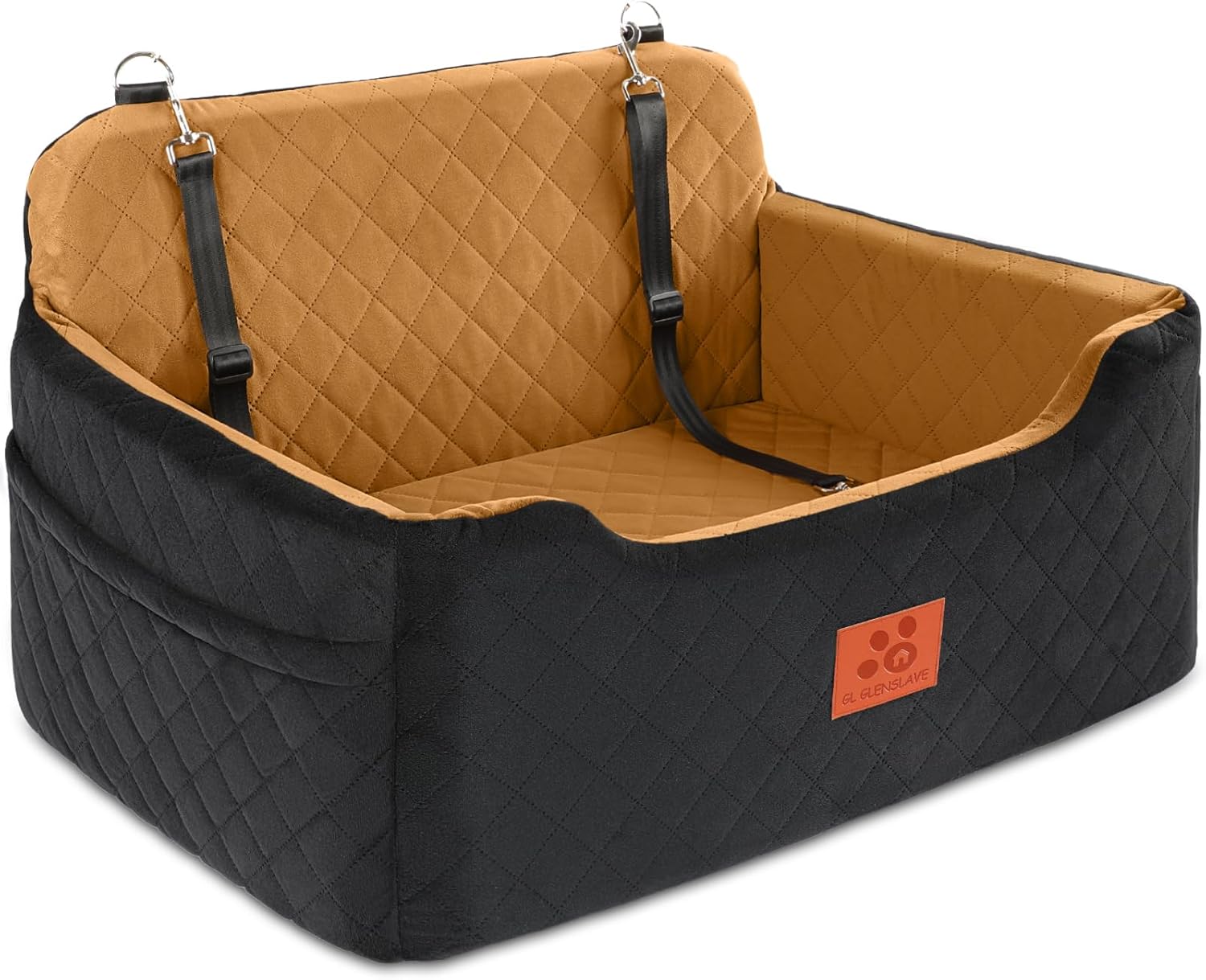 Detalle de Dog Car Seat for Medium/Large Dogs (Under 50lbs) – Detachable & Washable Pet Booster Seat/Bed, Black/Brown