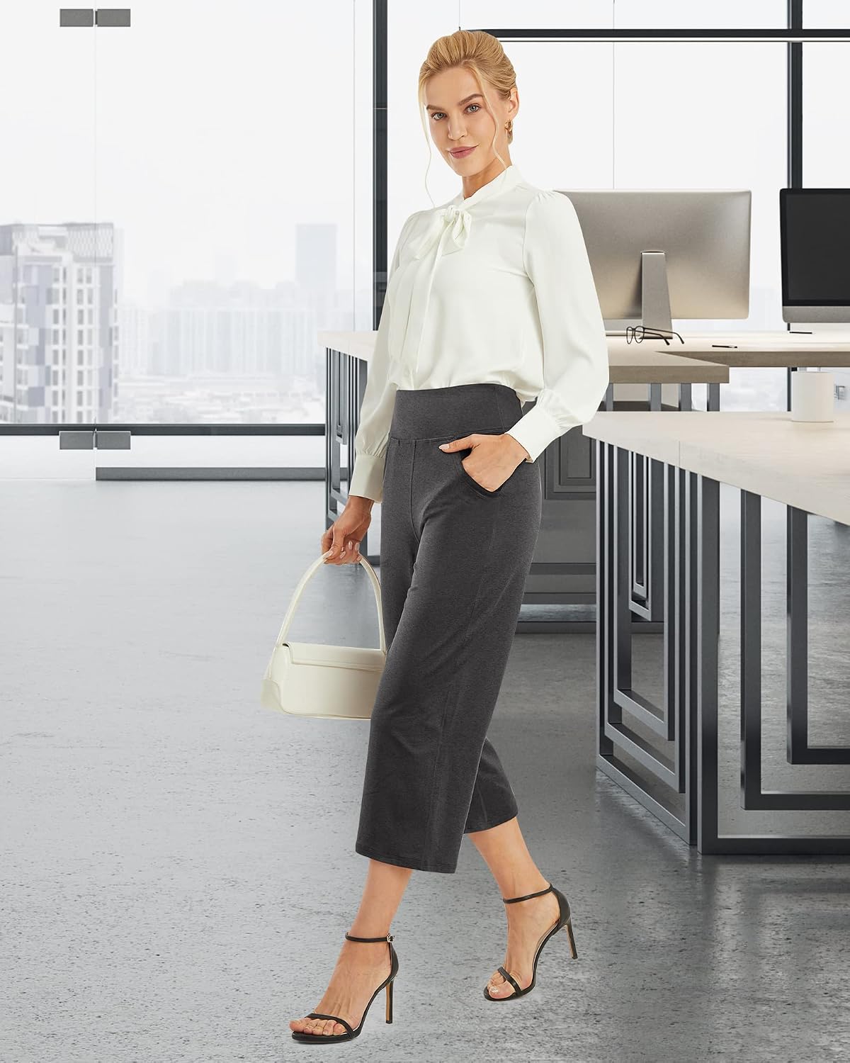 Detalle 2 de Promover Butterweiche Yogahose Caprihose Damen 🧘♀