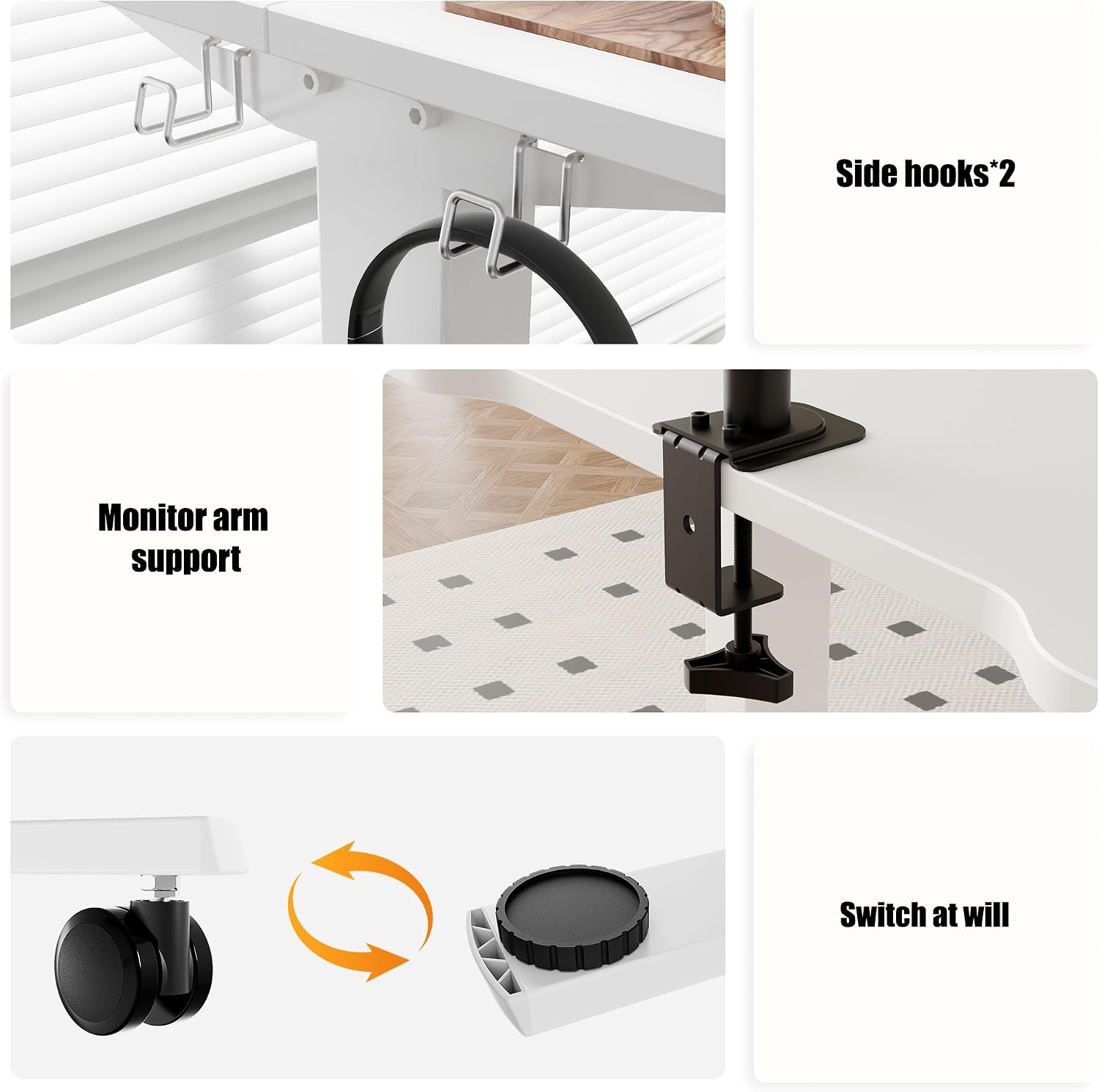Thumbnail 5 de ERGOMAKER Electric Standing Desk 80x60 cm: Low Height with Wheels and Memory Handset