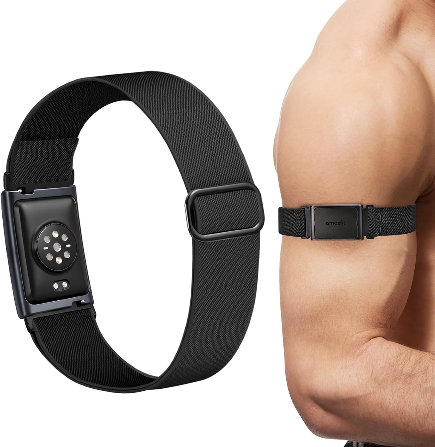 Detalle de Bolesi 22mm 伸縮ナイロン製アームバンド Amazfit Helio対応 38cm ブラック