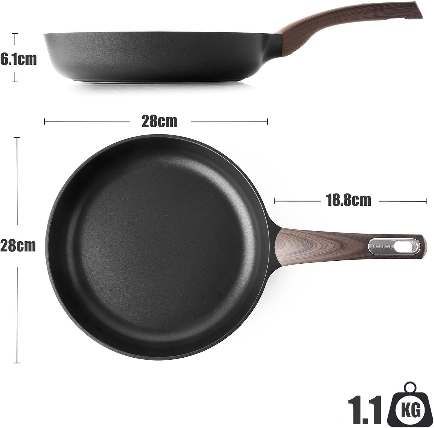 Thumbnail 2 de SENSARTE UK-YJ1328 28cm Nonstick Skillet with ILAG Coating