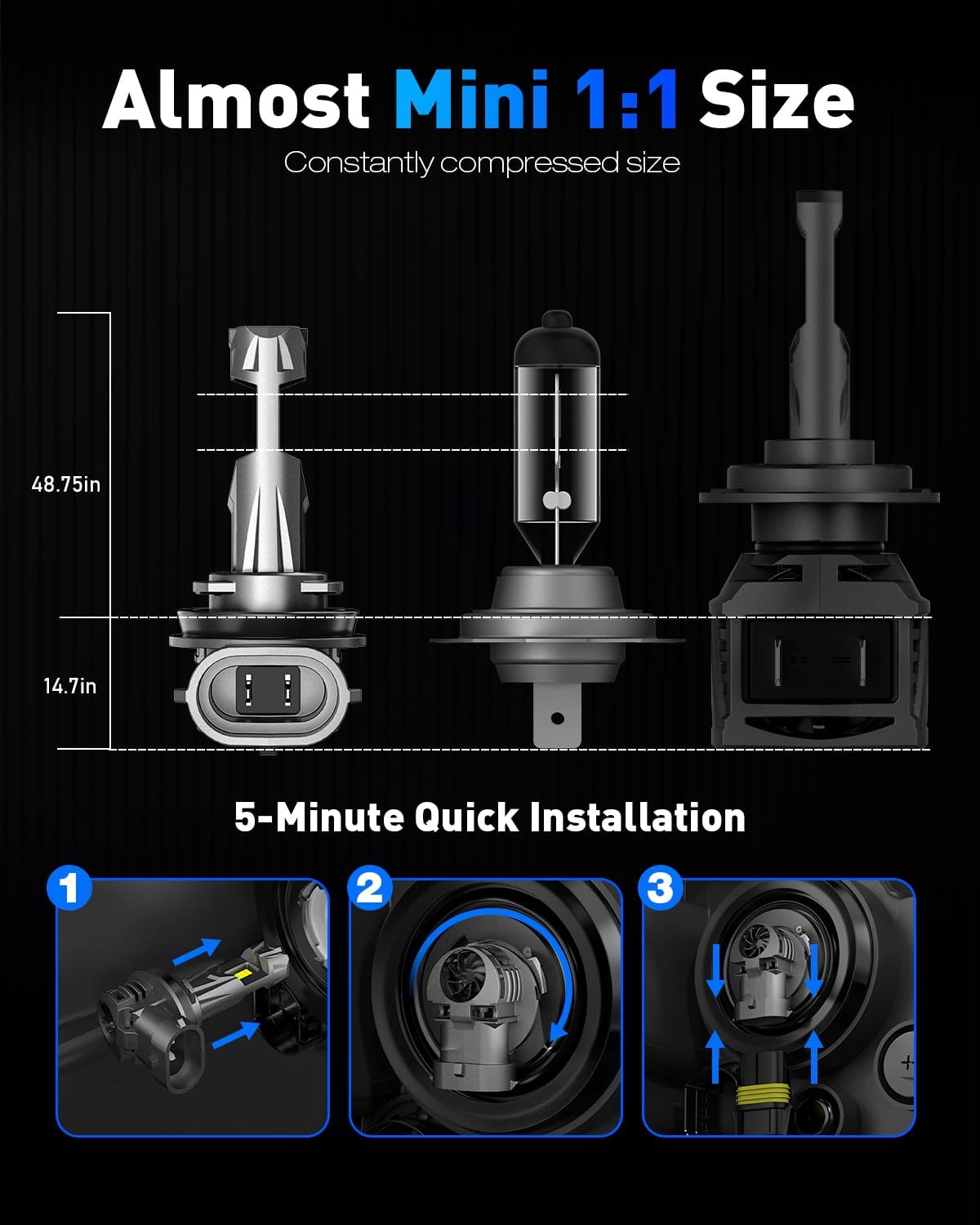 Detalle 2 de Novsight H11 LED Headlight Kit 27000LM