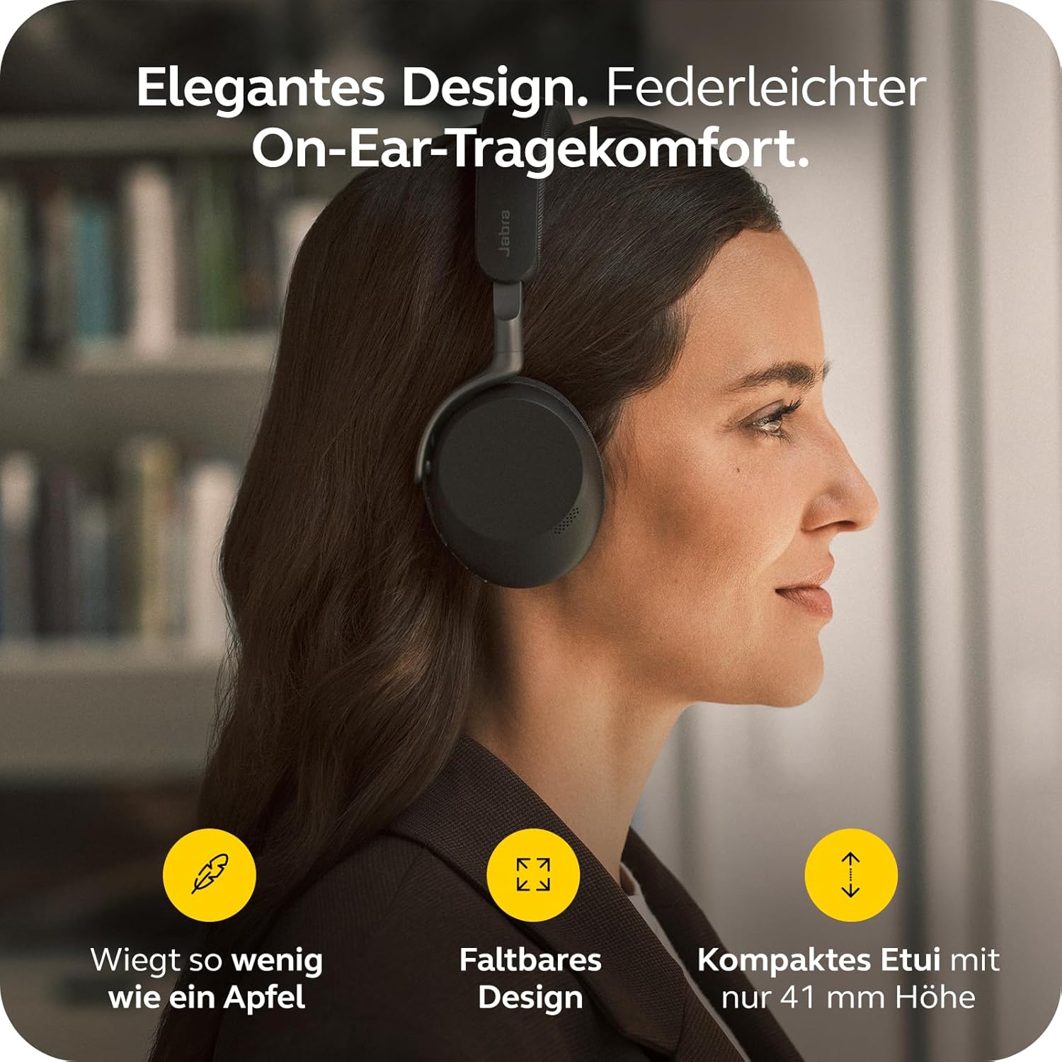Thumbnail 3 de Jabra Evolve3 75 (MS) mit Link390c – Black: Headset für klare Sprache & adaptive Noise-Cancelling