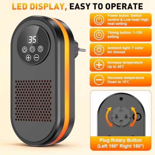 Detalle 2 de Cakoai calefactor eléctrico cerámico PTC