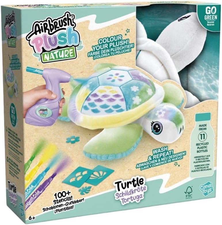 Detalle de Canal Toys OFG 280 Airbrush Nature – pluszowy żółw do kolorowania z szablonami