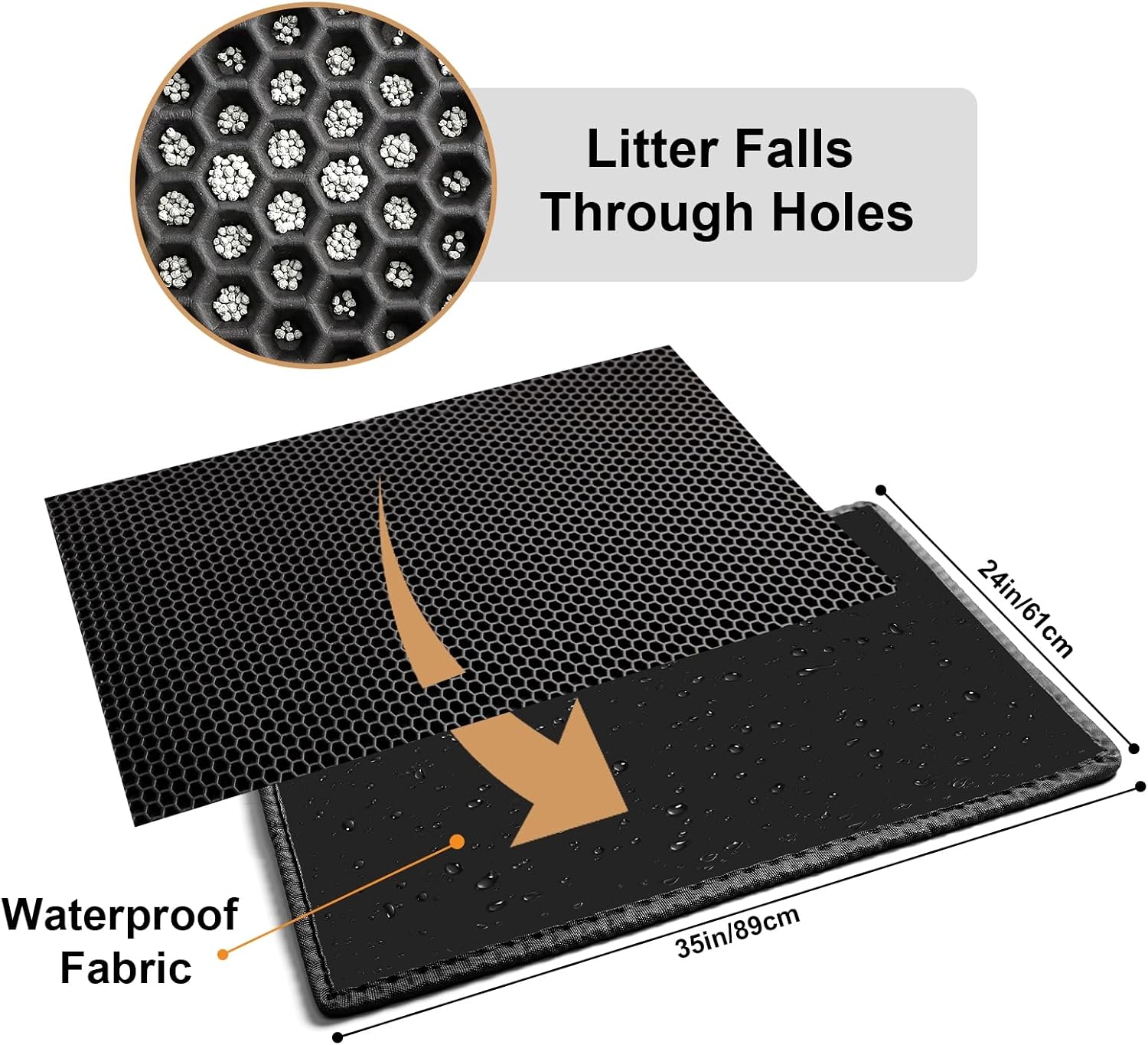 Detalle de Cat litter mat 89 x 61 cm EVA double layer