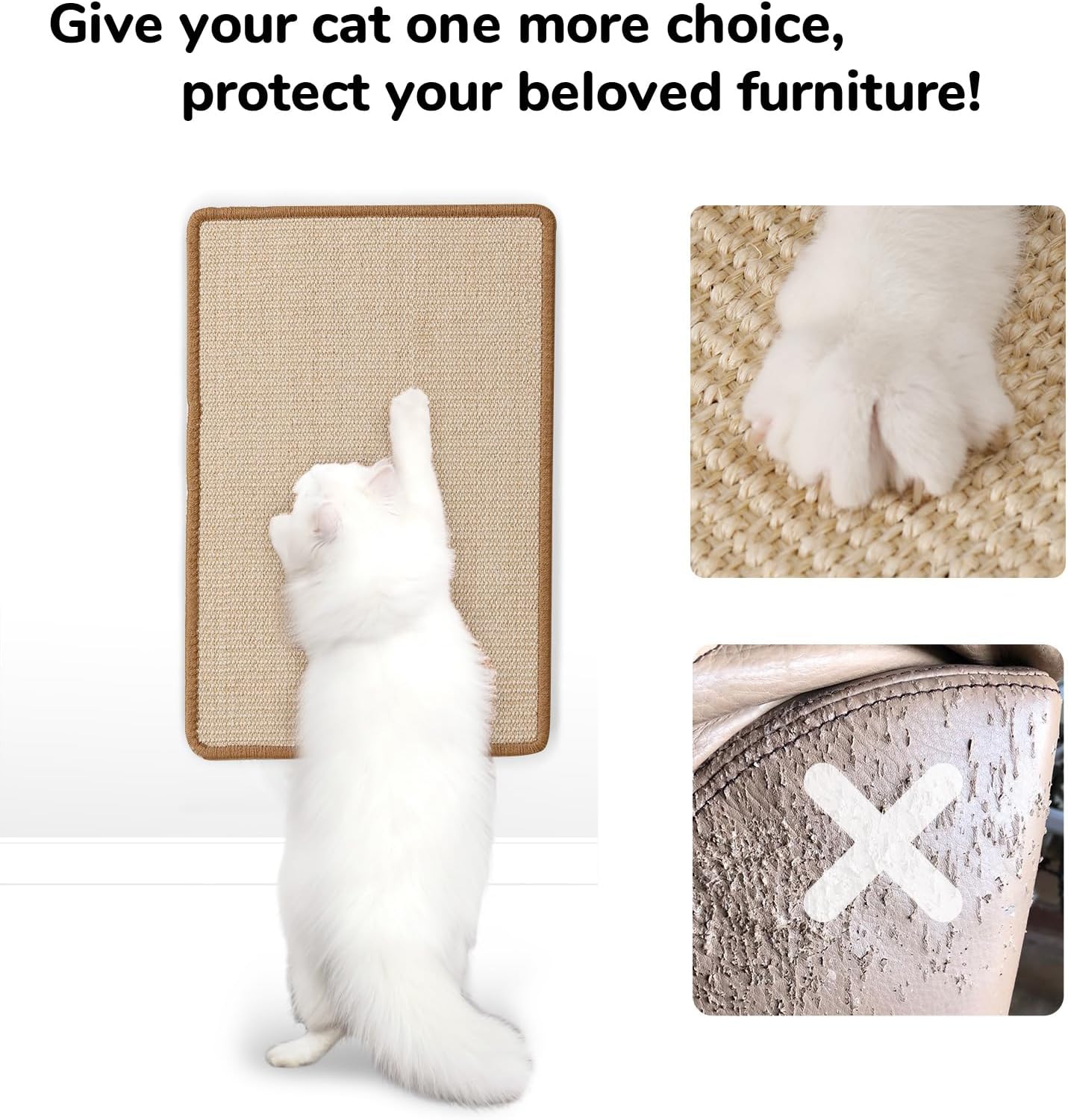 Thumbnail 6 de FUKUMARU Tapis Griffoir pour Chat 60 x 40 cm – Sisal Naturel