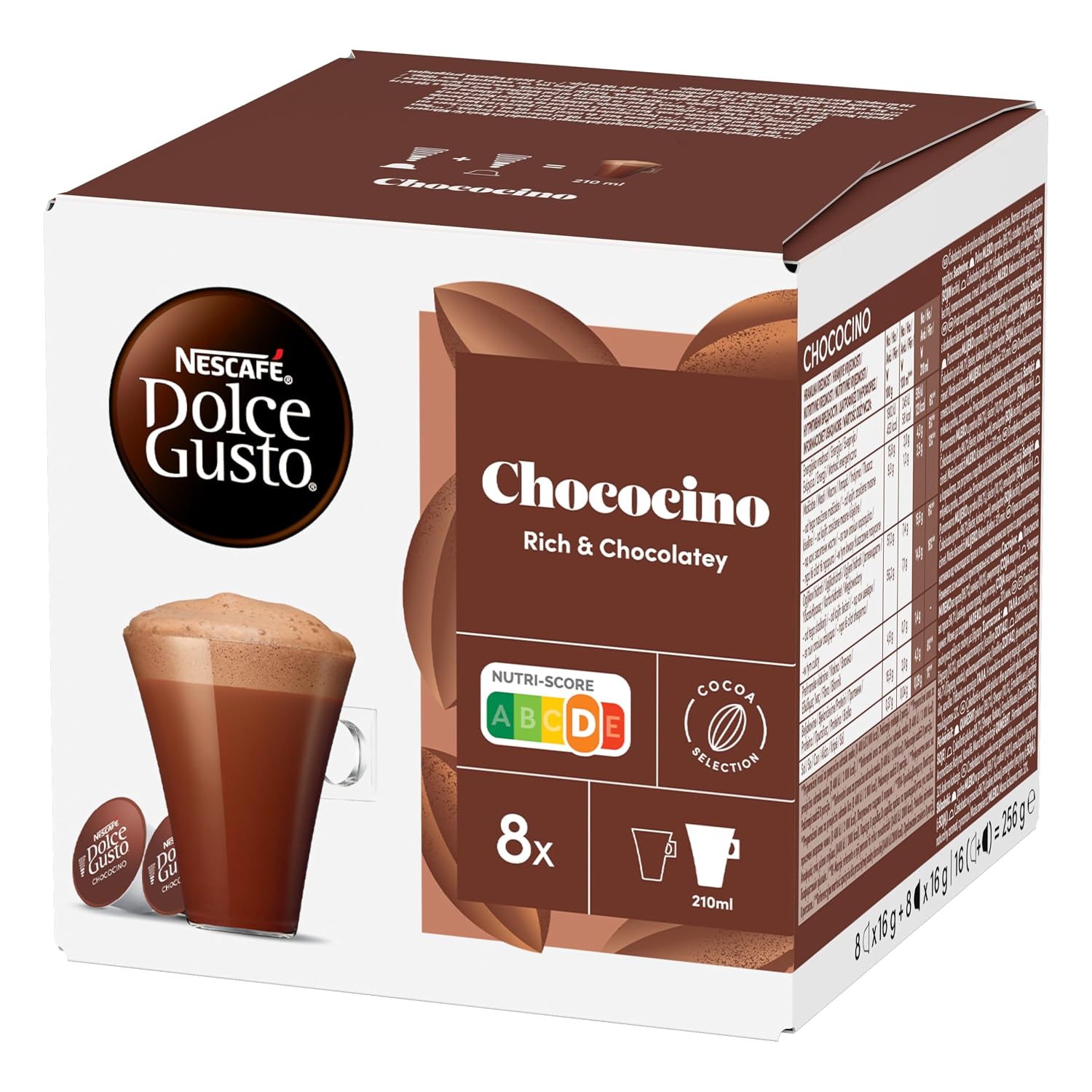 Detalle de NESCAFÉ Dolce Gusto Chococino Kakaokapseln (3 x 16) – Schokoladiger Genuss fürs Dolce Gusto System