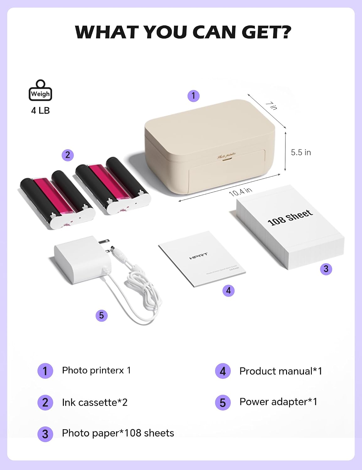 Thumbnail 5 de iDPRT CP4100 4x6 Photo Printer with 108 Sheets — Instant Dye-Sublimation for Home Use