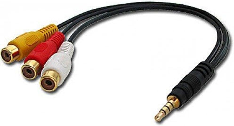 Detalle de LINDY 35539 Audio-Video-Adapter: 4-Segment 3,5mm Stecker zu 3x Cinch