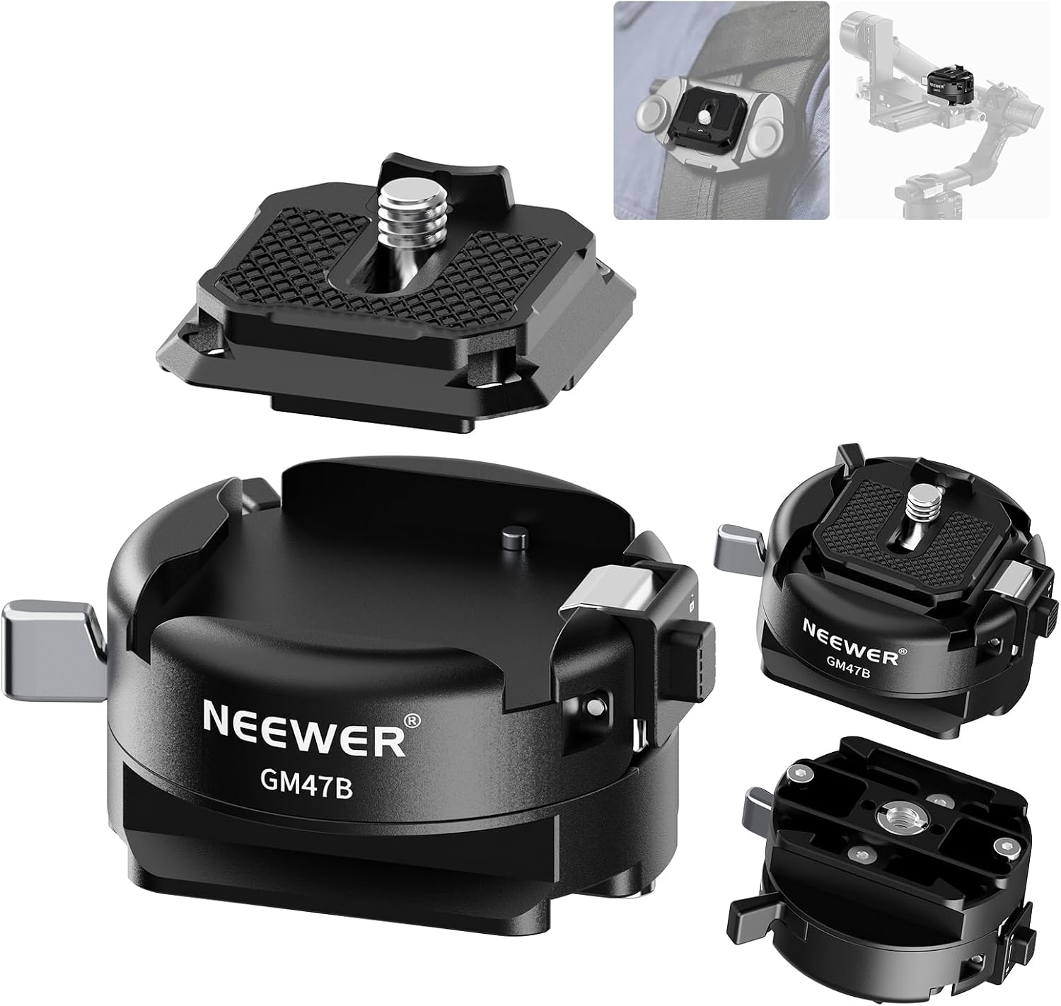 Detalle de NEEWER GM47B Quick Release Plate for Arca‑Style Cameras