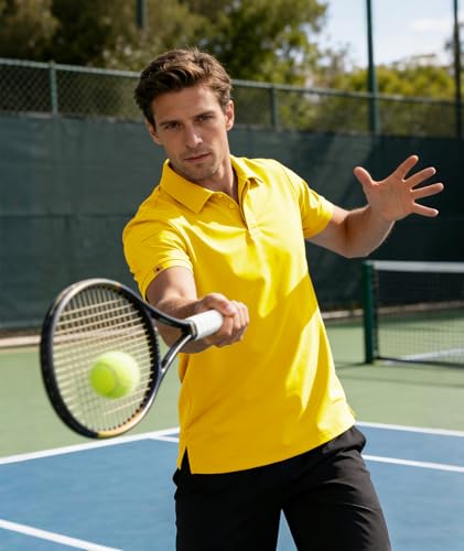 Thumbnail 1 de JACKETOWN Polo Homme Manche Courte Séchage Rapide et Respirant Jaune XL