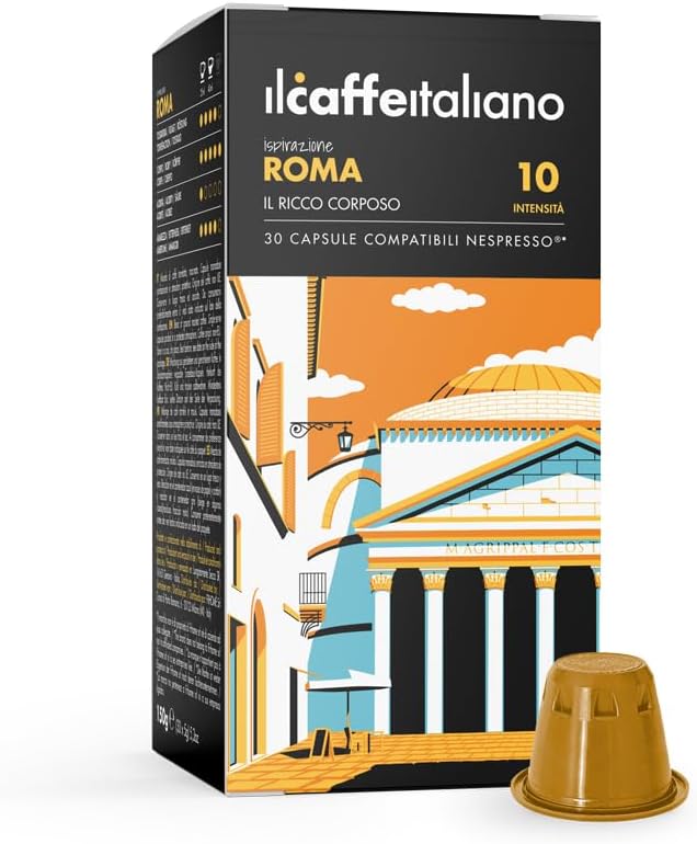 Detalle de Il Caffè Italiano Capsule Compatibili con Nespresso Roma – 120 capsule (Made in Italy)