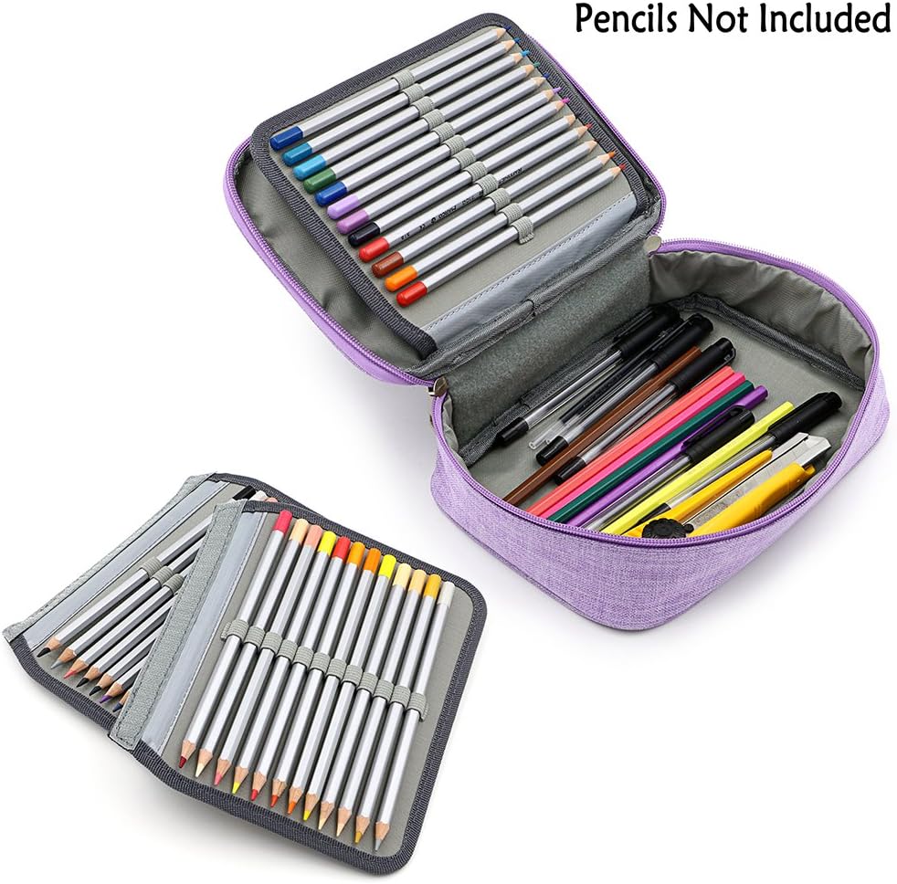 Thumbnail 1 de IGNPION Large Pen Pencil Case Stationery Pouch Bag – Purple