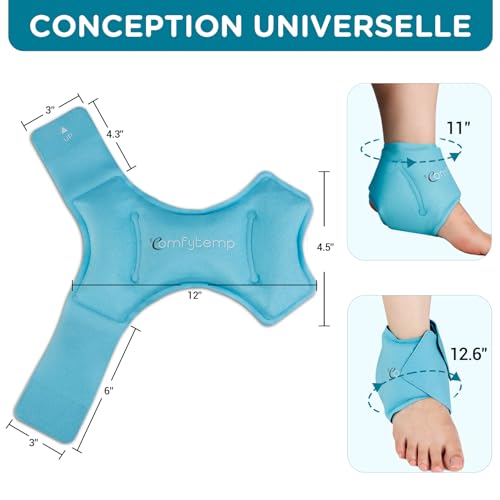 Detalle de Comfytemp 2 Unités Poche de Glace pour le Gonflement de Cheville, Chaud/Froid — Soulagement et Compression Réutilisables