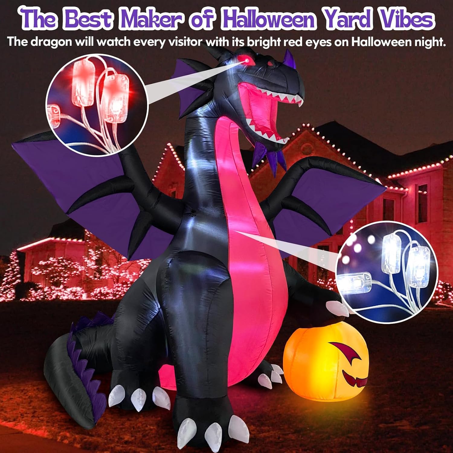 Detalle de Danxilu inflatable Halloween dragon, 9-foot
